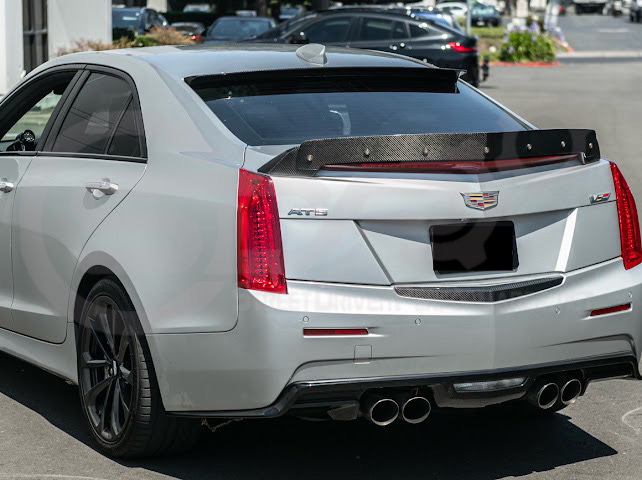 2013-2018 CADILLAC ATS / ATS-V SEDAN | FACTORY STYLE CARBON FIBER REAR TRUNK DECKLID APPLIQUÉ INSERT TRIM REPLACEMENT
